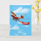 Happy Birthday Bi-Flugzeug Karte (Gelbe Blume)
