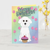 Happy Birthday Bichon Frise  Karte (Gelbe Blume)