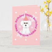 Happy Birthday Bichon Karte (Gelbe Blume)