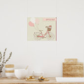 Happy Birthday Bicycle Girl Poster (Küche)