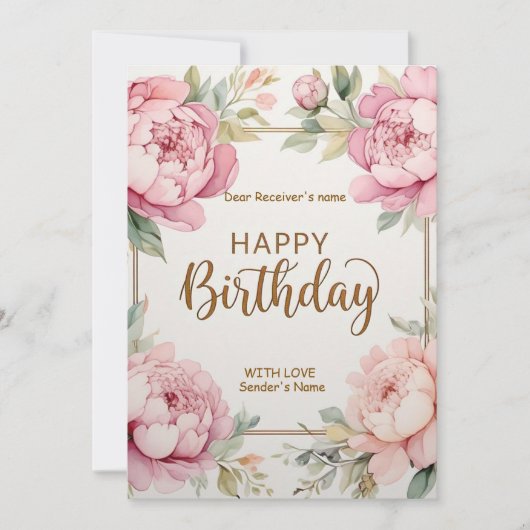 Happy Birthday Big Blume Feiertagskarte (Vorderseite)