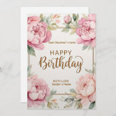 Happy Birthday Big Blume Feiertagskarte (Vorne/Hinten)