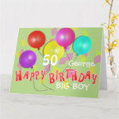 Happy Birthday Big Boy 50. Meilenstein Personalisi Karte (Gelbe Blume)