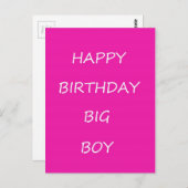 Happy Birthday Big Boy Postkarte (Vorne/Hinten)