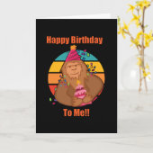 Happy Birthday Bigfoot Cupcake Karte (Gelbe Blume)