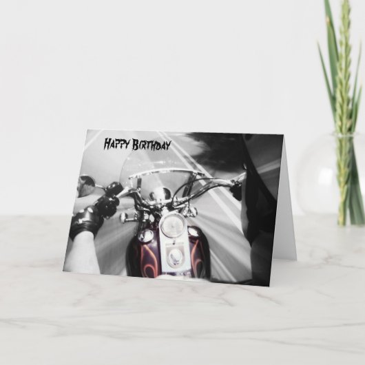 Happy Birthday Biker Card Karte (Vorderseite)