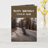 Happy Birthday Biker Motorcycle Custom Name Karte (Gelbe Blume)