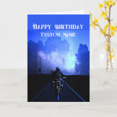 Happy Birthday Biker Motorcycle Custom Name Karte (Gelbe Blume)
