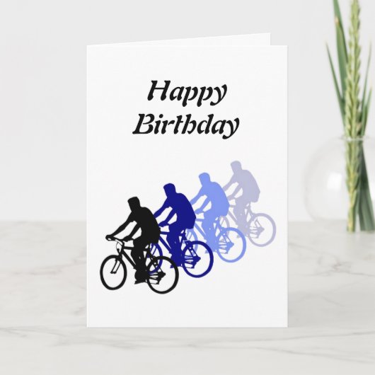 Happy Birthday Biking Design Karte (Vorderseite)
