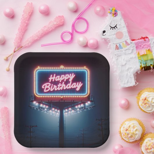 Happy Birthday Billboard Pappteller (Party)