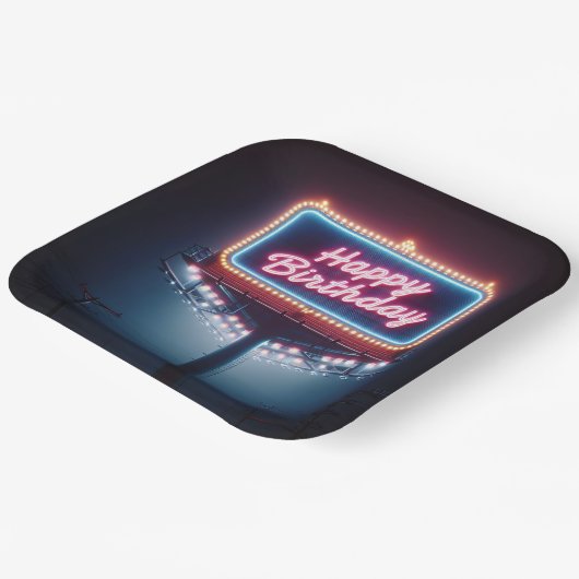 Happy Birthday Billboard Pappteller (Gewinkelt)