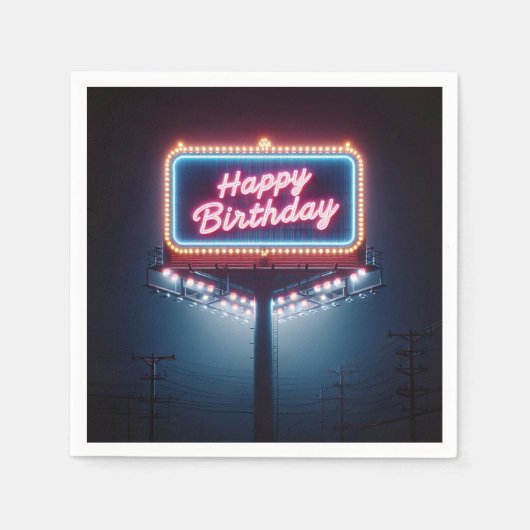 Happy Birthday Billboard Serviette (Vorderseite)