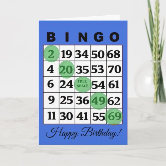 Happy Birthday BINGO Card Karte (Vorderseite)