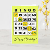 Happy Birthday BINGO Card Karte (Gelbe Blume)