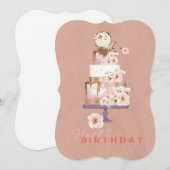 Happy Birthday Bird Einladung (Vorne/Hinten)