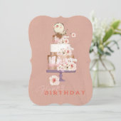 Happy Birthday Bird Einladung (Stehend Vorderseite)