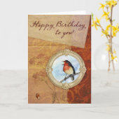 Happy Birthday Bird Karte (Gelbe Blume)