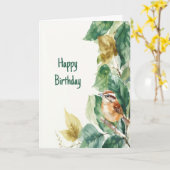 Happy Birthday Bird Lover Watcher Vogelbeobachtung Karte (Gelbe Blume)