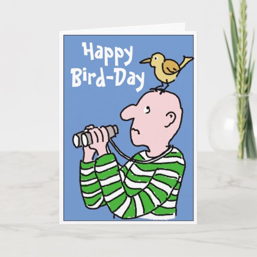 Happy Birthday Bird Watcher oder Vogelbeobachter Karte (Vorderseite)