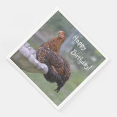 Happy Birthday Birdbath Chicken Serviette (Ecke)