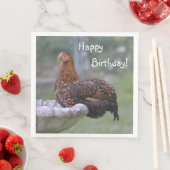 Happy Birthday Birdbath Chicken Serviette (Beispiel)