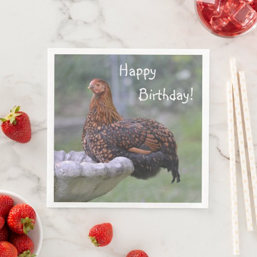Happy Birthday Birdbath Chicken Serviette (Beispiel)
