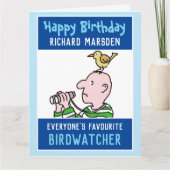 Happy Birthday Birdwatcher oder Vogelbeobachter Karte (Vorderseite)