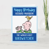 Happy Birthday Birdwatcher oder Vogelbeobachter Karte (Vorderseite)