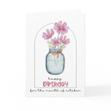 Happy Birthday Birth Month Blume Cosmos Oktober