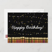 Happy Birthday Birthday Candles Postkarte (Vorne/Hinten)