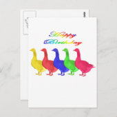 Happy Birthday Birthday Gänse Postkarte (Vorne/Hinten)