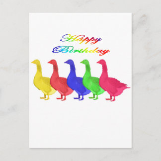 Happy Birthday Birthday Gänse Postkarte