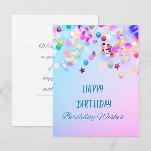 Happy Birthday-Birthday wünscht (Vorne/Hinten)