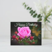 Happy Birthday Bischof Burg Rose #1 Postkarte (Stehend Vorderseite)