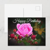Happy Birthday Bischof Burg Rose #1 Postkarte (Vorne/Hinten)