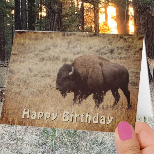 Happy Birthday Bison Fotovorlage Karte