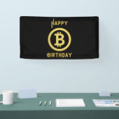 Happy Birthday Bitcoin Gold 1,6x3 Vinyl Banner (Messe)