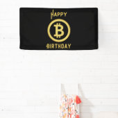 Happy Birthday Bitcoin Gold 1,6x3 Vinyl Banner (InSitu)