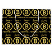 Happy Birthday Bitcoin Gold Große Geschenktasche Geschenktüte (Rückseite)