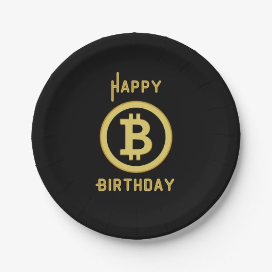 Happy Birthday Bitcoin Gold Paper Teller (Vorderseite)