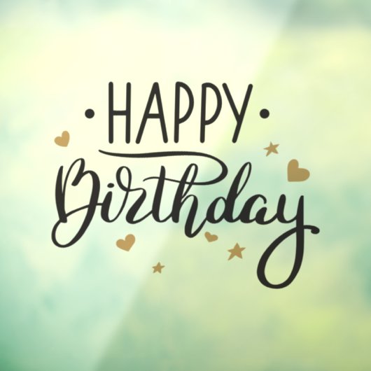 Happy Birthday Black and Gold Fensteraufkleber (Blatt 3)