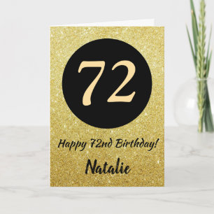 Happy Birthday Black and Gold Glitzer Card Karte
