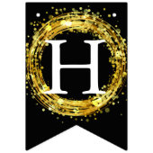 Happy Birthday 🎈 Black and Gold Wimpelkette (Zweite Fahne)