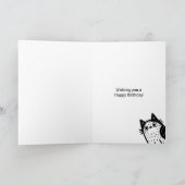 Happy Birthday Black and White Cat Karte (Innenseite)