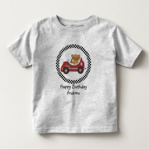 Happy Birthday Black and White Racing Bär Kleinkind T-shirt