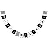 Happy Birthday Black and White Wimpelkette (Alle)