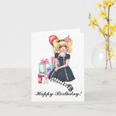 Happy Birthday (Black Card) Karte (Gelbe Blume)