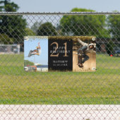 Happy Birthday Black & Gold Glitzer Sparkle Party Banner (Insitu)