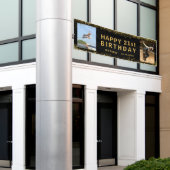 Happy Birthday Black & Gold Glitzer Sparkle Party Banner (Äußeres Gebäude)