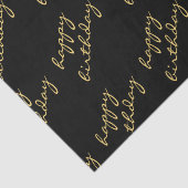 Happy Birthday Black Gold Script Seidenpapier (Detail)
